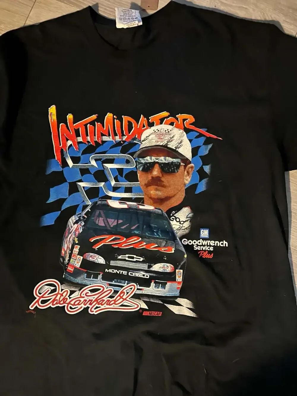 Vintage 90s Chase Authentics Dale Earnhardt #3 Intimidator Nascar T-Shirt